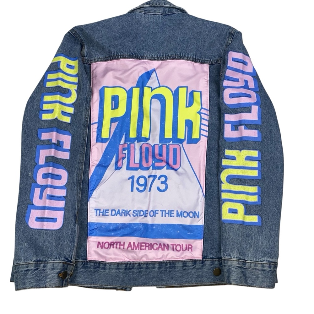 Pink Floyd Denim Jacket The Dark Side of the Moon Sz Small 1973 Tour Band Retro